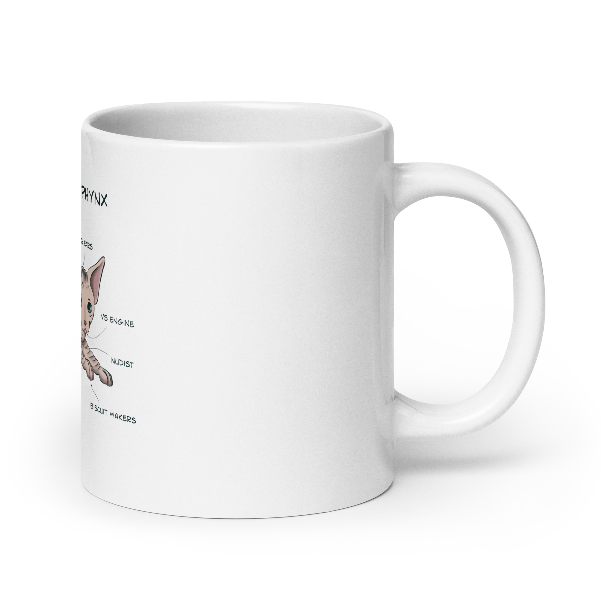 "ANATOMY OF A SPHYNX CAT" COFFEE MUG