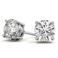 3.50 CTW Lab-Grown Round Diamond Stud Earrings in 14k Gold – E-F/VS AGI Certified