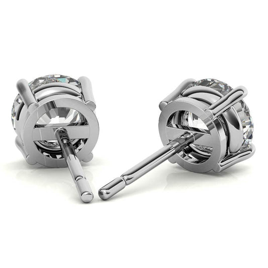 AGI Certified Lab Grown Diamond (G-VS) Stud Earrings in 14K White or Yellow Gold - Choose 1 CTW or 2 CTW