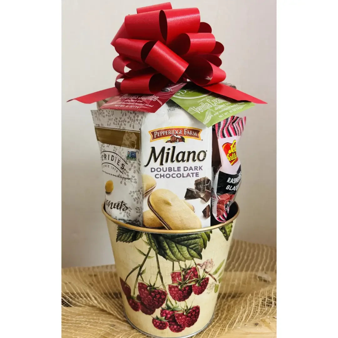 Jenny's Small Berry Gift Tin Basket - Gourmet Snacks in Reusable Berry Tin - BIG FRENCHIES