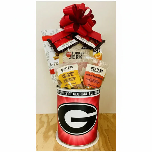 Georgia Bulldogs Gift Tin Basket - Gourmet Snacks - Made in USA - BIG FRENCHIES