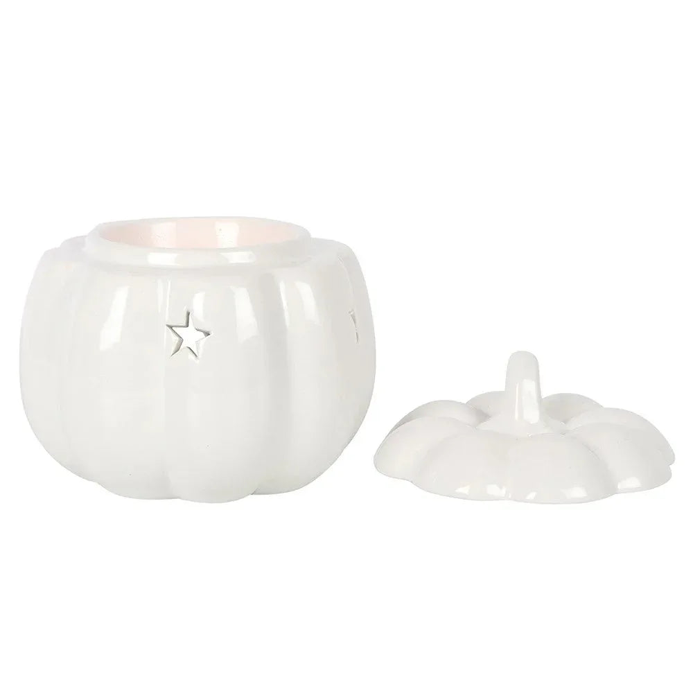 White Autumn and Fall Pumpkin Halloween Oil Burner - BIG FRENCHIES