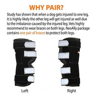 NeoAlly Dog Rear Leg Hock Brace with Metal Spring Strips for Large Dogs [Long Version] (Pair)