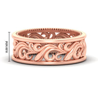 Antique Mens Wide Filigree Band