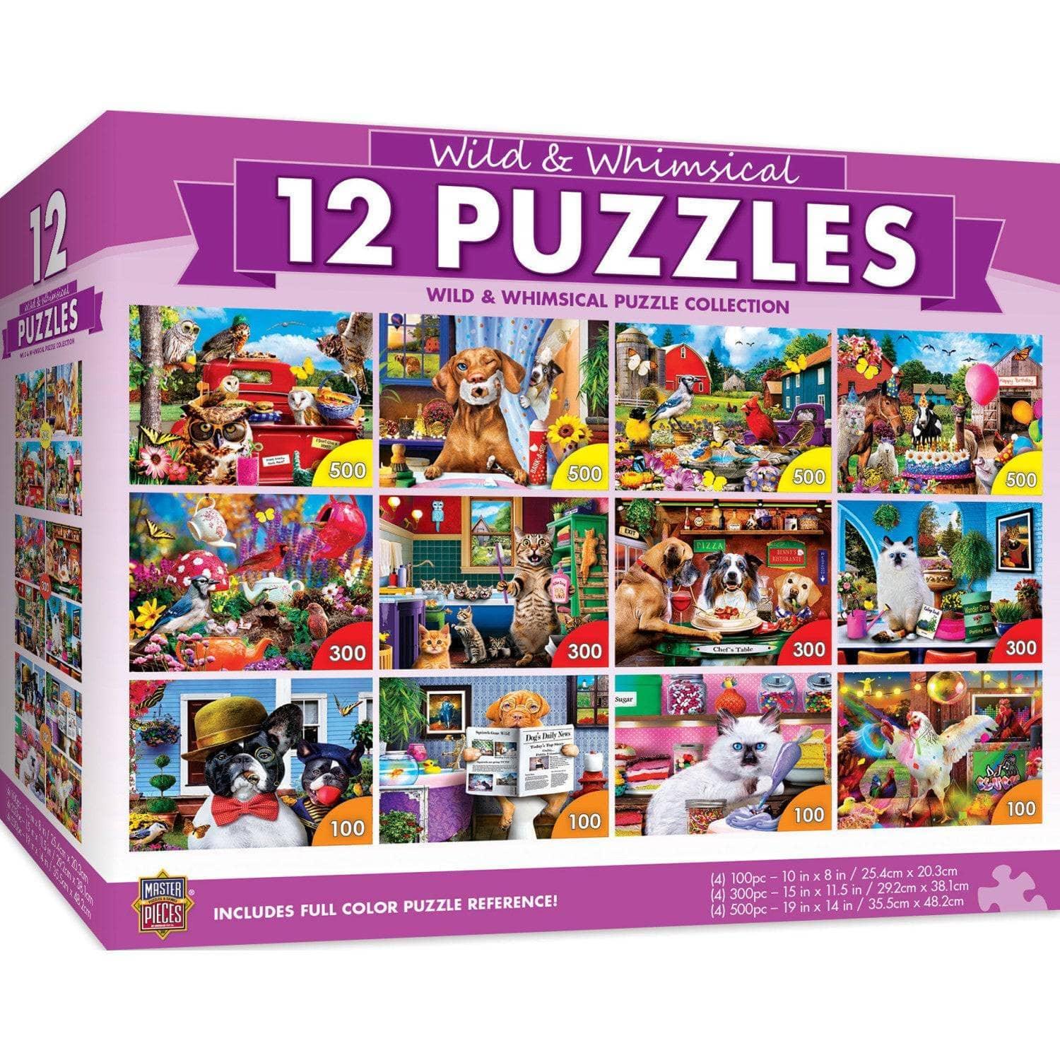 Wild & Whimscial Jigsaw Puzzle Collection - 12 Pack | Masterpieces Puzzles - BIG FRENCHIES