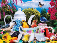 Wild & Whimsical - Garden Party 300 Piece EZ Grip Puzzle by MasterPieces | Cute Birds Tea Time Jigsaw Puzzle - BIG FRENCHIES