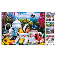 Wild & Whimsical - Garden Party 300 Piece EZ Grip Puzzle by MasterPieces | Cute Birds Tea Time Jigsaw Puzzle - BIG FRENCHIES