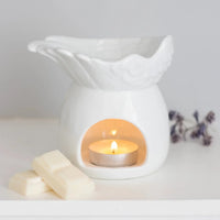 White Angel Wing Dish Oil Burner - BIG FRENCHIES