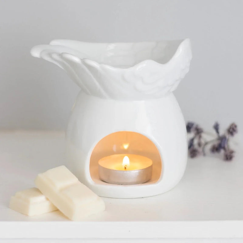 White Angel Wing Dish Oil Burner - BIG FRENCHIES
