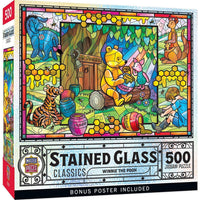 Winnie the Pooh Stained Glass 500 Piece Jigsaw Puzzle by Masterpieces Puzzles - BIG FRENCHIES