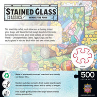 Winnie the Pooh Stained Glass 500 Piece Jigsaw Puzzle by Masterpieces Puzzles - BIG FRENCHIES