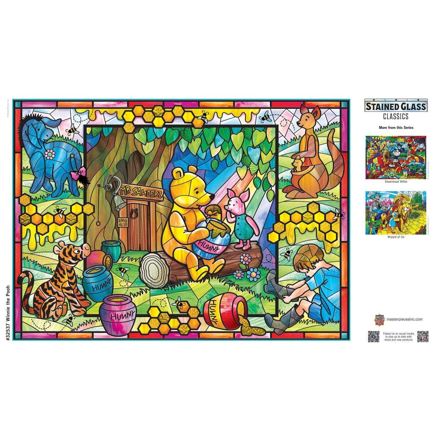 Winnie the Pooh Stained Glass 500 Piece Jigsaw Puzzle by Masterpieces Puzzles - BIG FRENCHIES