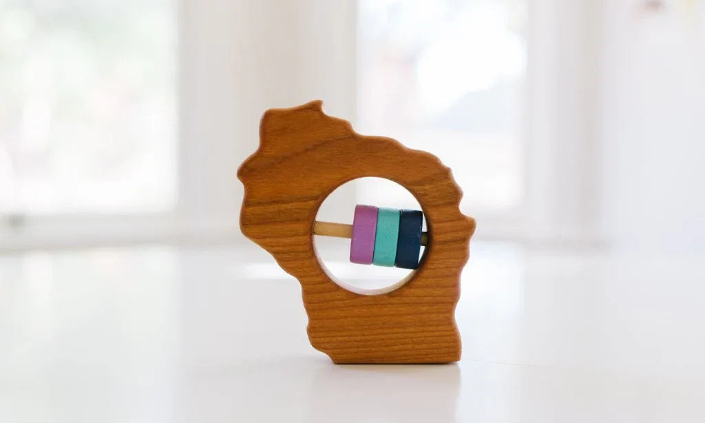 Wisconsin State Wooden Baby Rattle™ - BIG FRENCHIES