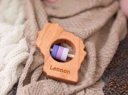 Wisconsin State Wooden Baby Rattle™ - BIG FRENCHIES