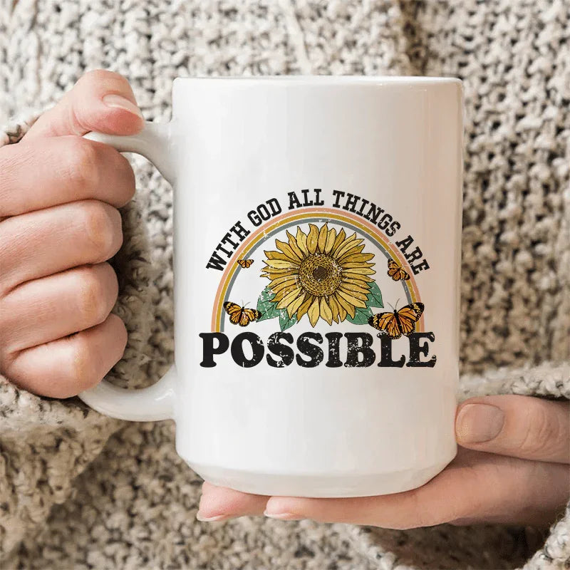 With God All Things Are Possible Ceramic Mug 15 oz - BIG FRENCHIES