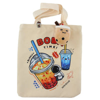 Cream Boba Tote Bag – Cute Gift with Keychain & Enamel Pin - BIG FRENCHIES