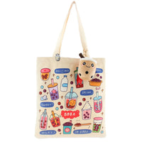 Cream Boba Tote Bag – Cute Gift with Keychain & Enamel Pin - BIG FRENCHIES