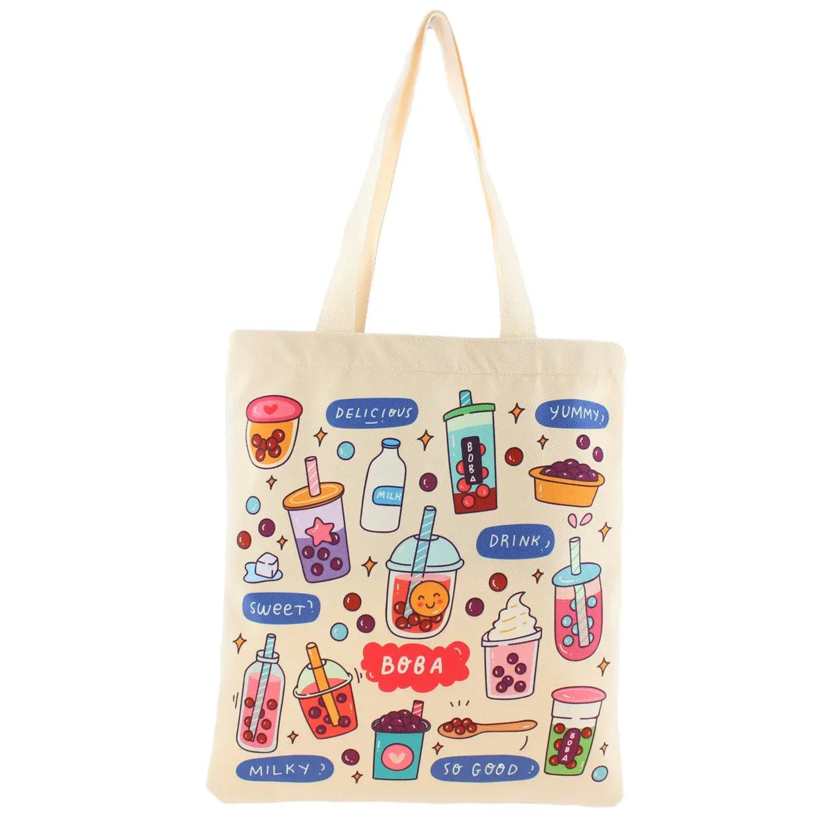 Cream Boba Tote Bag – Cute Gift with Keychain & Enamel Pin - BIG FRENCHIES
