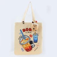 Cream Boba Tote Bag – Cute Gift with Keychain & Enamel Pin - BIG FRENCHIES