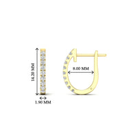Round Cut 0.25 Ct Diamond Hoop Earrings