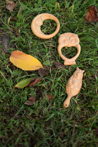 Wooden Rattle Teether — Moon Teething Ring