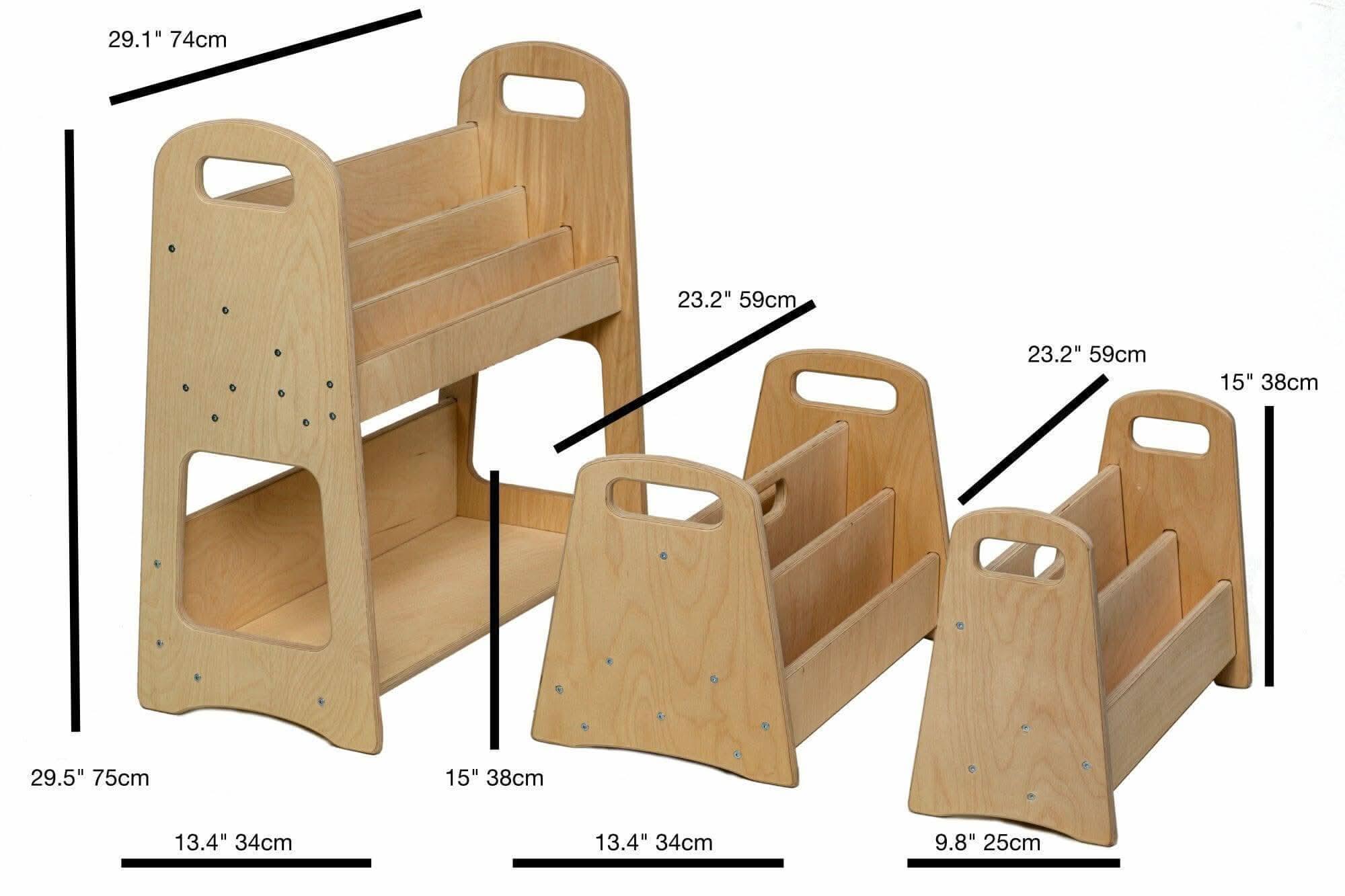 Wooden Bookshelf / Small-Medium-Large Size - BIG FRENCHIES