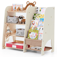 Wooden Montessori Shelves for Toddler 2in1: Bookshelf & Toy Shelving