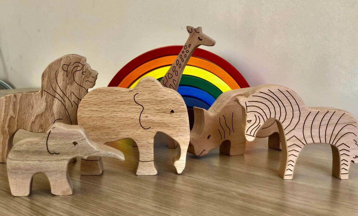 Wooden Safari Animals Set - BIG FRENCHIES