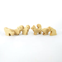 Waldorf Wooden Natural Farm Animals Set - 11 pieces