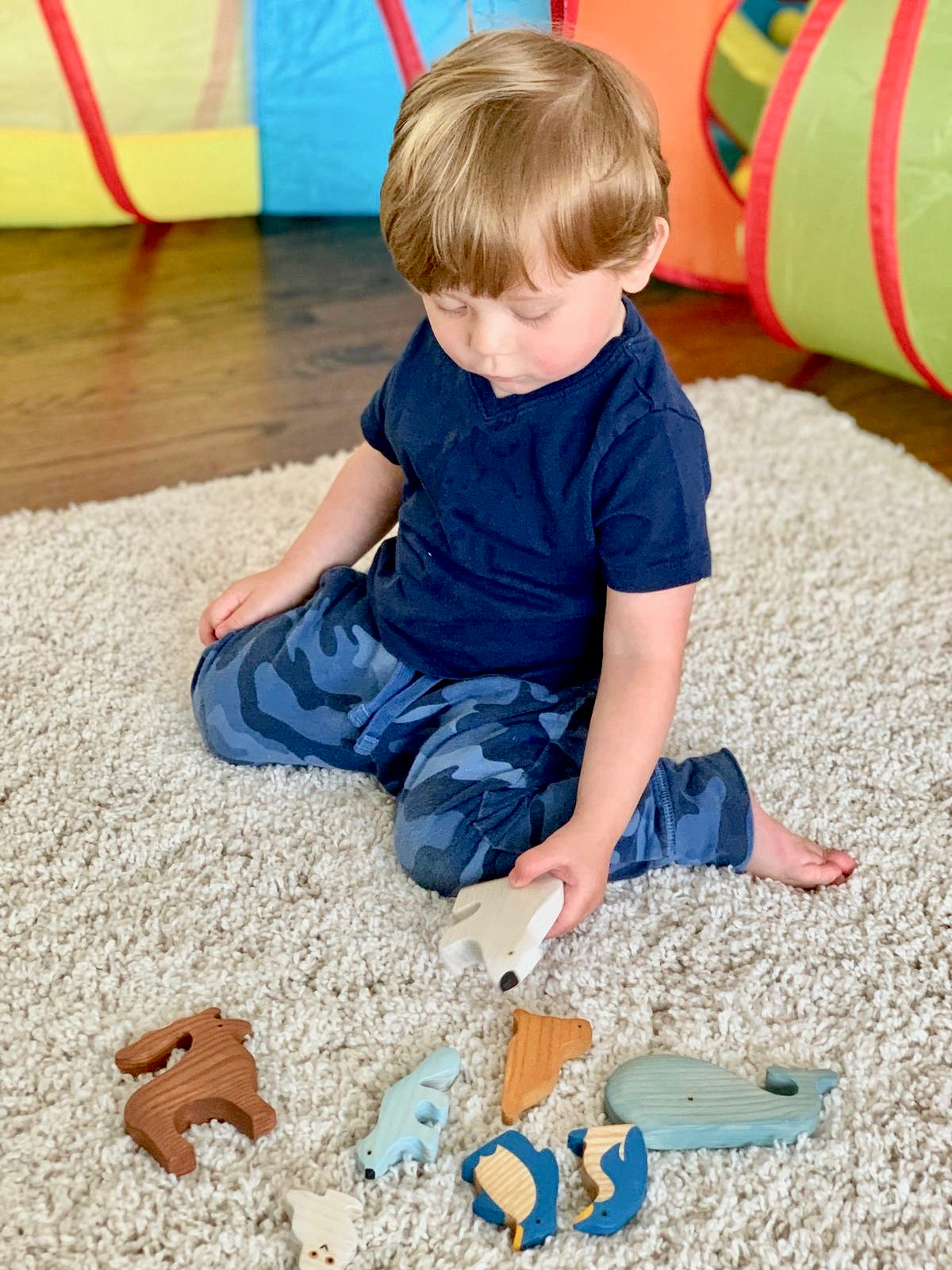 Waldorf Wooden Arctic Animals - Set of 8 Hand-Painted Polar Animals