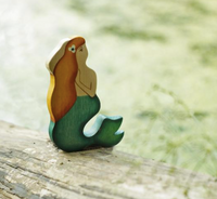 Wooden Mermaid Figure