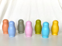 Wooden Nesting Dolls with Pegs Pastel