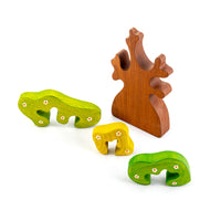 Wooden Spring Tree with three crowns puzzle, small flowers