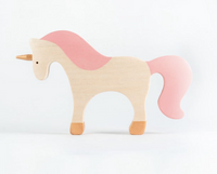 Waldorf large wooden Unicorn toy