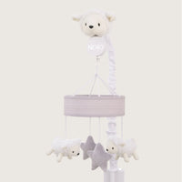 Plush Sheep Ivory and Gray Stars and Sheep Musical Mobile - BIG FRENCHIES