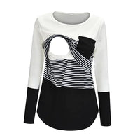 Maternity Nursing T-Shirt with Stitching and Long Sleeves - # BAGE211510102-NURSG - BIG FRENCHIES