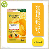 Garnier Brightening Eye Mask with Vitamin C & Hyaluronic Acid - Dermatologically Tested, Brightens Under-Eye Area