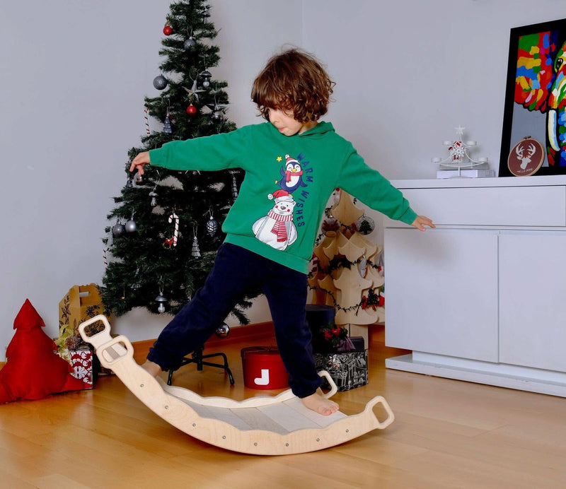 XL Wooden Balance Board for Toddlers Montessori Balance Toy with Pillow - BIG FRENCHIES