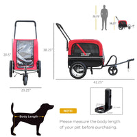 2-in-1, 3 Wheel Pet Jogging Stroller Bike Trailer - BIG FRENCHIES