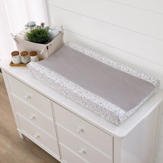 Together is Better White and Taupe Lamb Super Soft Changing Pad Cover - BIG FRENCHIES