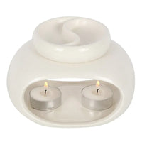 White Double Oil Burner and Wax Warmer - BIG FRENCHIES