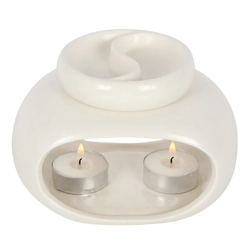 White Double Oil Burner and Wax Warmer - BIG FRENCHIES