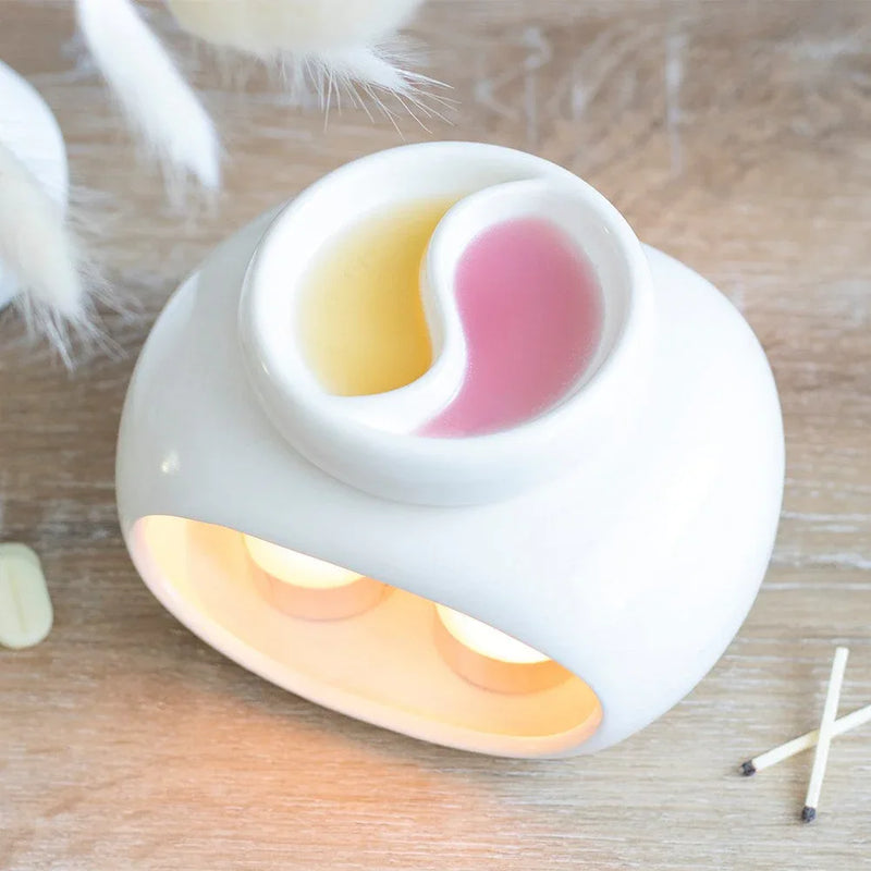 White Double Oil Burner and Wax Warmer - BIG FRENCHIES