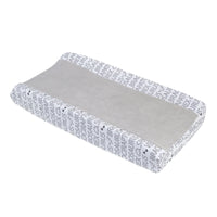 Baby-Saurus Gray and White Super Soft Word Print Changing Pad Cover - BIG FRENCHIES