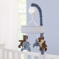 Arctic Adventure Light Blue and Brown Walrus and Sea Otter Plush Carousel Style Musical Mobile - BIG FRENCHIES