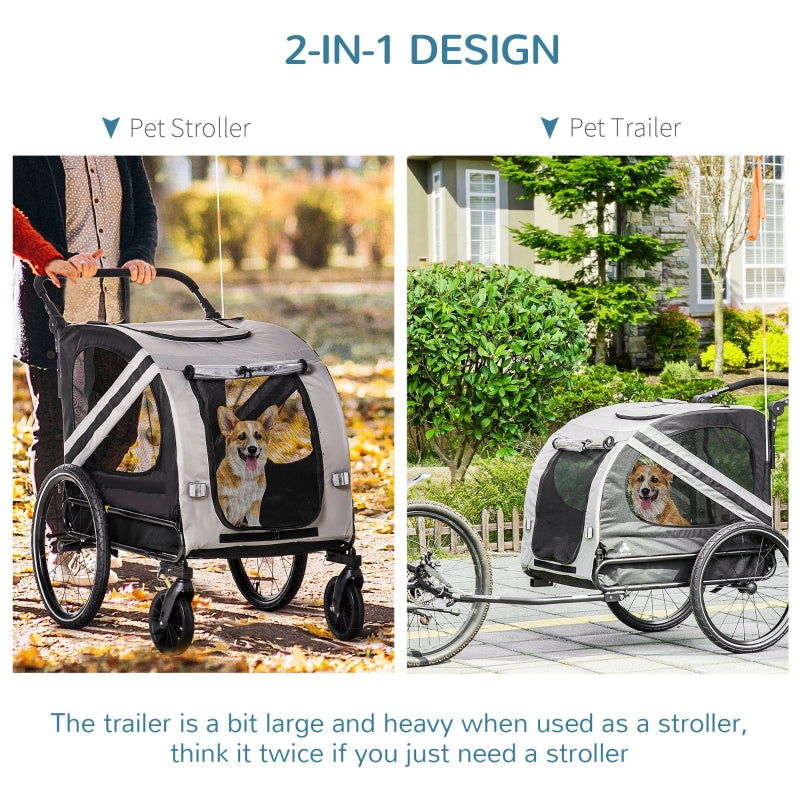 2-In-1 Pet Bike Trailer Stroller - BIG FRENCHIES