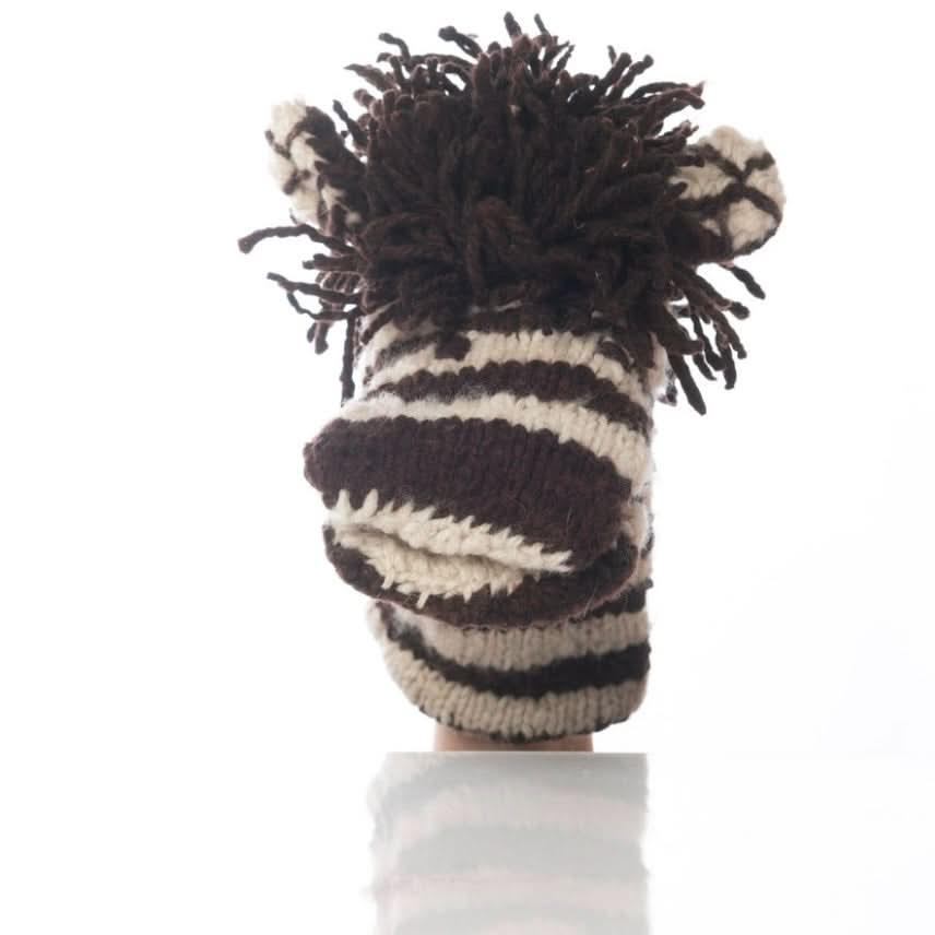 Organic Wool Knit Hand Puppet | Zachary the Zebra - BIG FRENCHIES