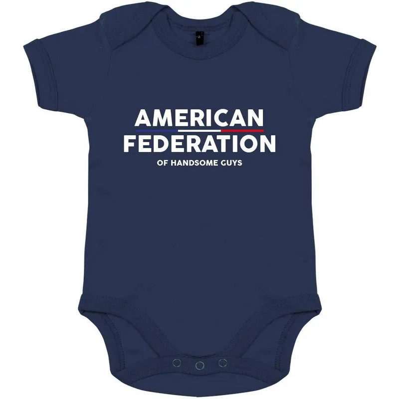 American Federation Of Handsome Guys Organic Baby Boy Onesie Big Frenchies