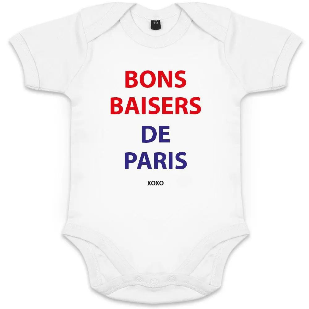 Bons Baiser De Paris Organic Baby Onesie Big Frenchies