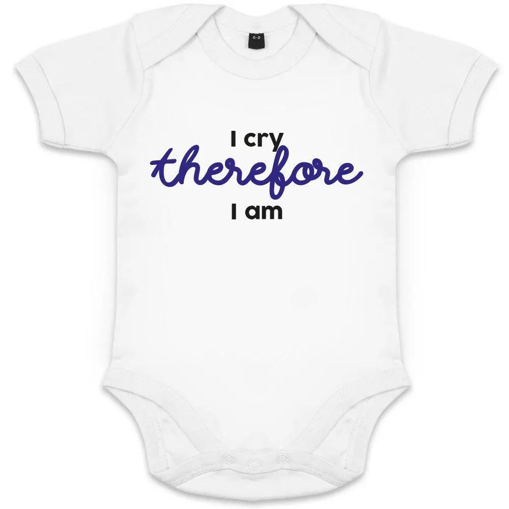 I Cry Therefore I Am Organic Baby Onesie Big Frenchies